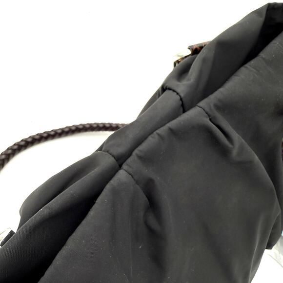 Brighton Black & Brown Leather Rhianna Nylon Shoulder Bag Handbag - Picture 6 of 9